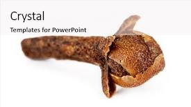  Presentation with brown sugar isolated on white - Audience pleasing presentation design consisting of herb free herbal - spice cloves isolated on white backdrop and a  colored foreground