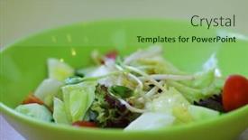  Presentation with thai food - Cool new PPT theme with herb salad thai food backdrop and a seafoam green colored foreground