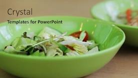  Presentation with thai food - Theme enhanced with herb salad thai food background and a coral colored foreground