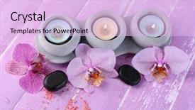  Presentation with purple orchids pink flowers orchid - Amazing slide set having herbal alternative therapies - orchid flowers spa stones backdrop and a lavender colored foreground