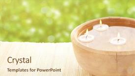  Presentation with water bamboo - PPT layouts consisting of herbal alternative therapies - spa therapy flowers in water background and a  colored foreground