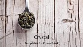  Presentation with alternative - PPT theme featuring herbal alternative therapies - spoon with dried green tea background and a  colored foreground