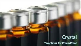  Presentation with vials - Slide set having herbal analysis - macro of vials background and a wine colored foreground