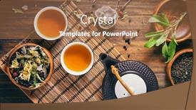  Presentation with tea leaves - Cool new theme with herbal-and-fruit-tea-concept backdrop and a coral colored foreground