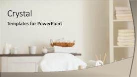  Presentation with natural spa resort - Slide set featuring herbal bags in spa background and a  colored foreground