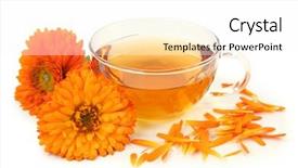  Presentation with calendula - PPT layouts with herbal-calendula-tea-isolated background and a white colored foreground