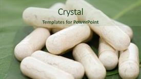  Presentation with herbal - Cool new presentation theme with herbal capsules - pills on green sheet backdrop and a seafoam green colored foreground