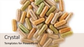  Presentation with herbal capsule - Audience pleasing slides consisting of herbal capsules isolated on white backdrop and a coral colored foreground