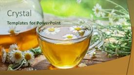  Presentation with herbal medicine healing herbs mortar - Presentation theme consisting of herbal-chamomile-tea-and-chamomile background and a mint green colored foreground