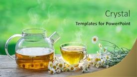  Presentation with herbal - Presentation with herbal-chamomile-tea-and-chamomile background and a seafoam green colored foreground