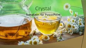  Presentation with chamomile - Colorful presentation theme enhanced with herbal-chamomile-tea-and-chamomile backdrop and a seafoam green colored foreground