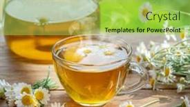  Presentation with herbal - Presentation design having herbal-chamomile-tea-and-chamomile background and a yellow colored foreground