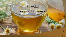  Presentation with chamomile - Presentation having herbal-chamomile-tea-and-chamomile background and a coral colored foreground