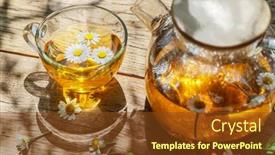 Presentation with chamomile - Cool new PPT layouts with herbal-chamomile-tea-and-chamomile backdrop and a tawny brown colored foreground