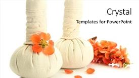  Presentation with spa herbal balls - Presentation design having herbal compress balls for spa background and a  colored foreground