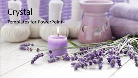  Presentation with spa herbal balls - Colorful theme enhanced with herbal compress balls for spa backdrop and a  colored foreground