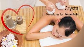  Presentation with peaceful - Cool new presentation theme with herbal compress massage against heart backdrop and a  colored foreground