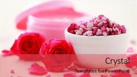  Presentation with herbal cosmetics - Audience pleasing presentation theme consisting of herbal cosmetics - box of luxury face cream backdrop and a red colored foreground