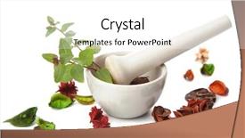  Presentation with mortar - Cool new slides with herbal cosmetics - mortar and herbs isolated backdrop and a white colored foreground