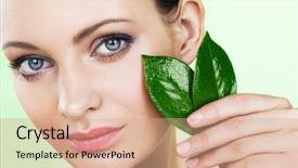  Presentation with organic cosmetics - Cool new presentation theme with herbal cosmetics - organic beauty backdrop and a coral colored foreground