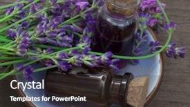  Presentation with herbal cosmetics - Colorful presentation theme enhanced with herbal cosmetics - spa lavender arrangement backdrop and a wine colored foreground