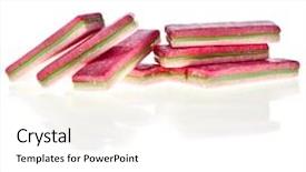  Presentation with chewing gum - PPT theme with herbal dental - chewing gum heap close up background and a white colored foreground