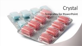  Presentation with dental gum - Cool new presentation with herbal dental - chewing gum isolated on white backdrop and a white colored foreground