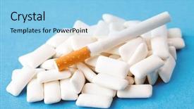  Presentation with cigarette te dent - Colorful slides enhanced with herbal dental - chewing gums and cigarette backdrop and a light blue colored foreground