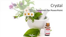  Presentation with alternative medicine - Cool new presentation with herbal drug - healing herbs and amortar alternative backdrop and a white colored foreground
