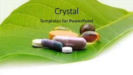  Presentation with herbal drug - Cool new presentation theme with herbal drug - vitamins tablets and pills backdrop and a gold colored foreground