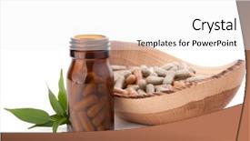  Presentation with herbal medicine capsules - Presentation design consisting of herbal drug capsules in brown background and a white colored foreground