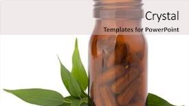  Presentation with herbal medicine capsules - Beautiful slide set featuring herbal drug capsules in brown backdrop and a soft green colored foreground