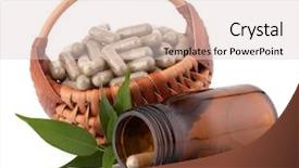  Presentation with herbal medicine capsules - Amazing presentation design having herbal drug capsules in wicker backdrop and a lemonade colored foreground