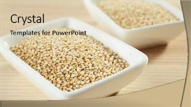  Presentation with seeds - PPT theme enhanced with herbal free - bowls with quinoa seeds background and a  colored foreground