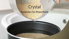  Presentation with free cooking - Beautiful PPT theme featuring herbal free - cooking process of quinoa seeds backdrop and a coral colored foreground