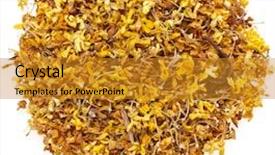  Presentation with supplement - Presentation theme having herbal free - osmanthus fragrant flower tea supplement background and a gold colored foreground