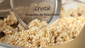  Presentation with quinoa - Audience pleasing slide set consisting of herbal free - quinoa seeds and sieve backdrop and a  colored foreground