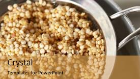  Presentation with quinoa trading - Cool new PPT theme with herbal free - sieve with quinoa seeds backdrop and a  colored foreground