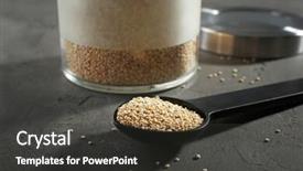  Presentation with quinoa - PPT theme having herbal free - spoon with quinoa seeds background and a  colored foreground