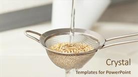  Presentation with quinoa trading - Colorful presentation theme enhanced with herbal free - washing quinoa seeds in sieve backdrop and a soft green colored foreground