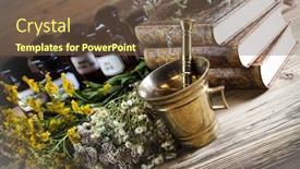  Presentation with herbal medicine - Theme consisting of herbal-medicine-and-book background and a violet colored foreground