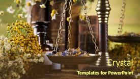  Presentation with herbal medicine - Cool new PPT theme with herbal-medicine-and-book backdrop and a tawny brown colored foreground