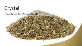  Presentation with alternative medicine - PPT theme featuring herbal medicine as a diuretic background and a white colored foreground