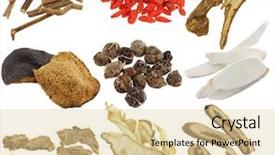  Presentation with orange lime - Slide deck consisting of herbal medicine dried chinese herbs background and a lemonade colored foreground