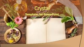  Presentation with apothecary - Audience pleasing presentation theme consisting of herbal medicine herbs and apothecary backdrop and a tawny brown colored foreground