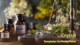  Presentation with herbal medicine - Slide set consisting of amphora - herbal medicine on wooden desk background and a tawny brown colored foreground