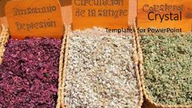  Presentation with medicine plants - Cool new slides with herbal natural medicine market plants leaves traditional medicine backdrop and a gold colored foreground