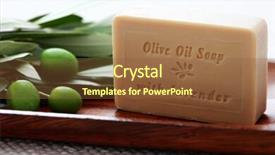  Presentation with olive oil - Audience pleasing presentation consisting of herbal product - bar of organic olive oil backdrop and a  colored foreground