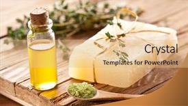  Presentation with natural soap - PPT layouts enhanced with herbal product - piece of natural soap background and a coral colored foreground