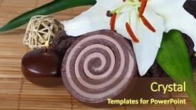  Presentation with bamboo - Slides consisting of herbal product - set for spa-procedures background and a  colored foreground